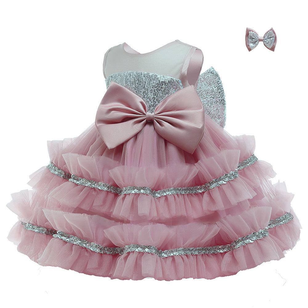 Kid Baby Girl Princess Tulle Christmas Shaggy Dresses