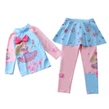 Kid Girl Split Long Sleeved Beach Sun Proof Swimsuit