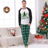 Family Matching Home Suit Christmas Plaid Patchwork Printed Pajamas