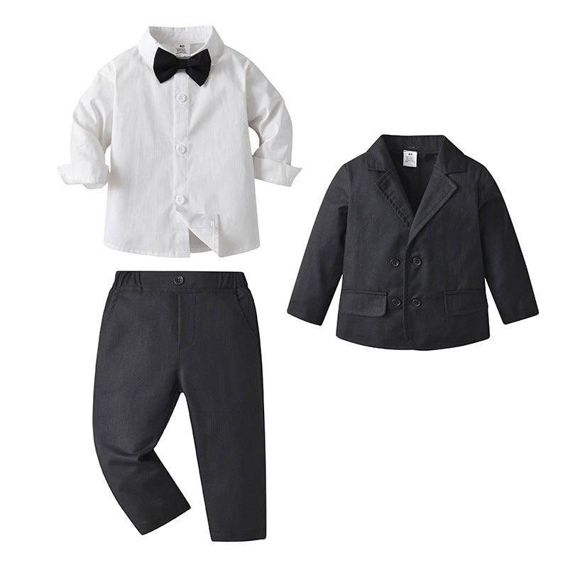 Kid Baby Boy British Spring Suit 3pcs Set