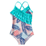 Kid Girls Swimsuit One-piece Flower Print Swimsuit