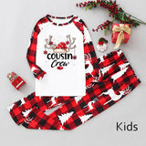 Family Matching Home Suit Christmas Plaid Patchwork Printed Pajamas