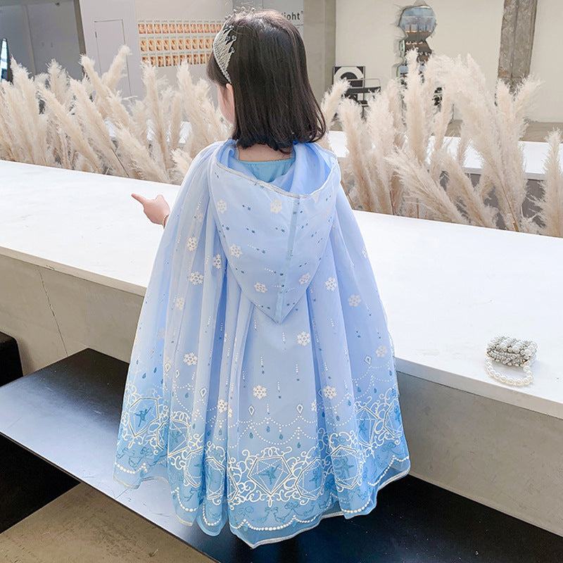 Kid Girl Elsa Christmas Cloaks Coats