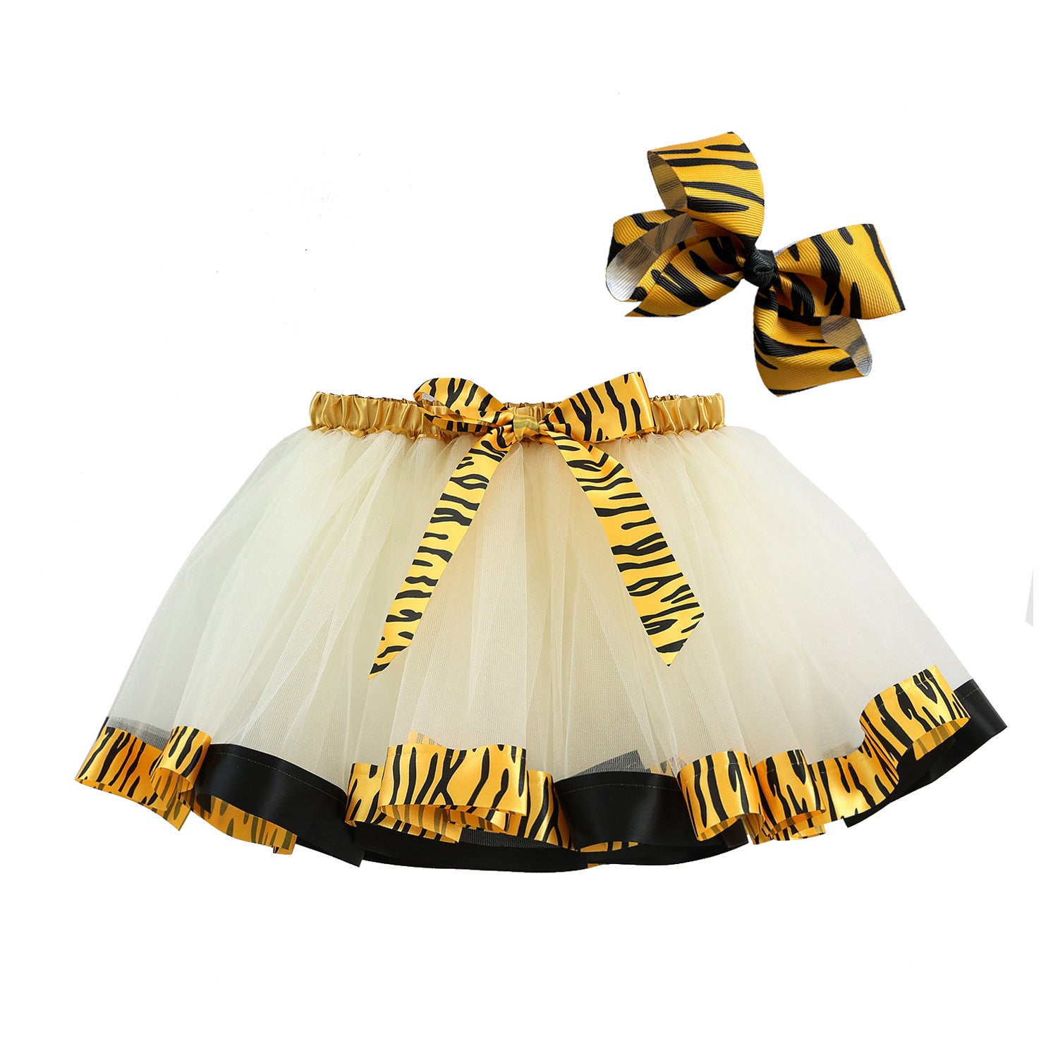 Kid Girls Lined Cartoon Cow Zebra Skirts