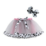 Kid Girls Lined Cartoon Cow Zebra Skirts