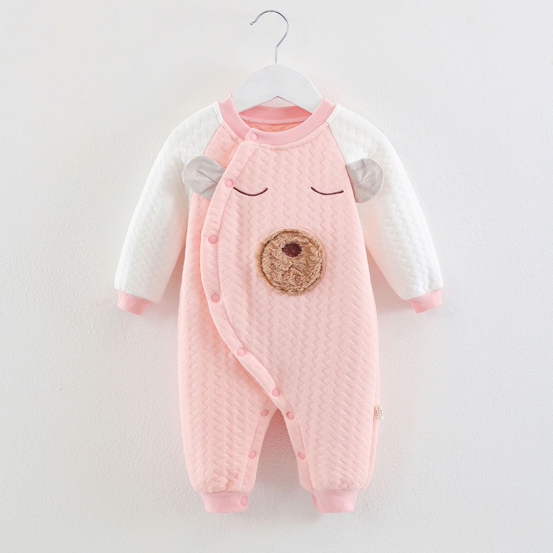 Baby Autumn Winter Cotton Three-layer Warm One-piece Thickened Rompers