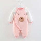 Baby Autumn Winter Cotton Three-layer Warm One-piece Thickened Rompers