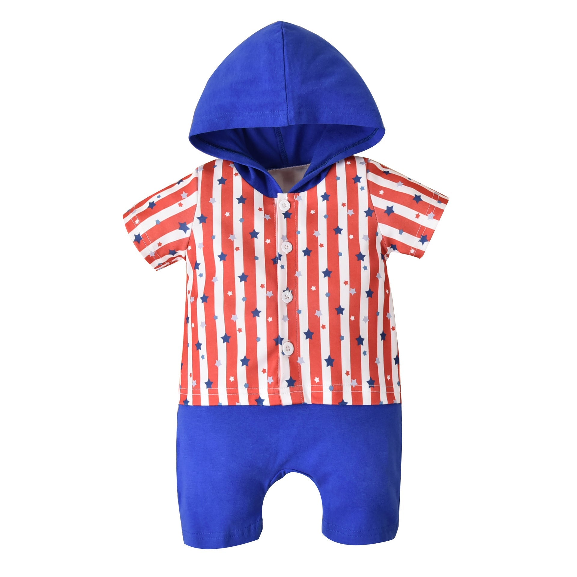 Baby Boy Independence Day Stripe Rompers