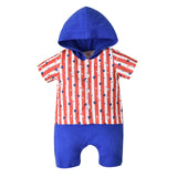 Baby Boy Independence Day Stripe Rompers