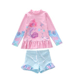 Kid Girl Split Three-dimensional Lotus Leaf Swimsuit