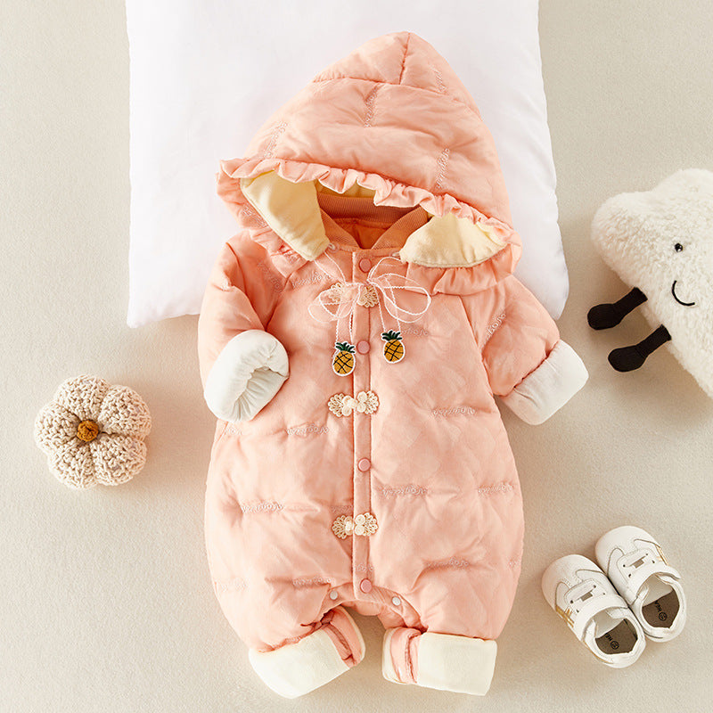 Baby Girls Down Suit Bodysuit Thickened Outwear Rompers