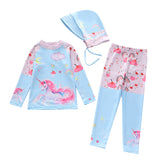 Kid Girls Split Long-sleeved Surfing Swimsuit