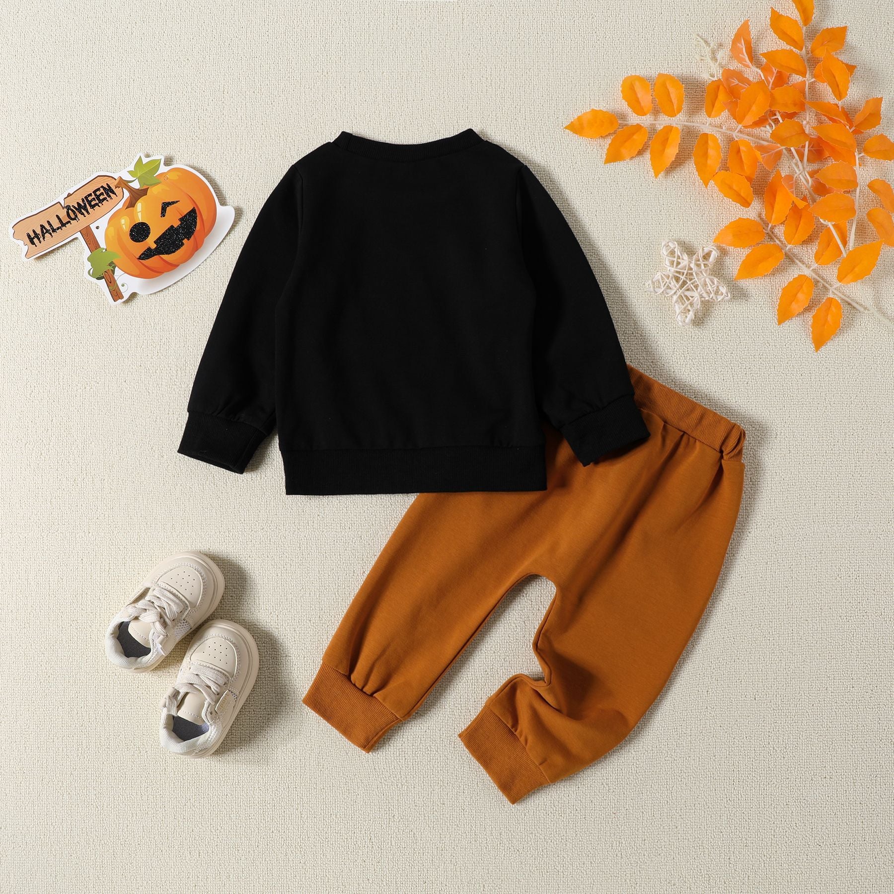 Kid Baby Boy Girl Halloween Letter Ghost Print 2 Pcs Sets