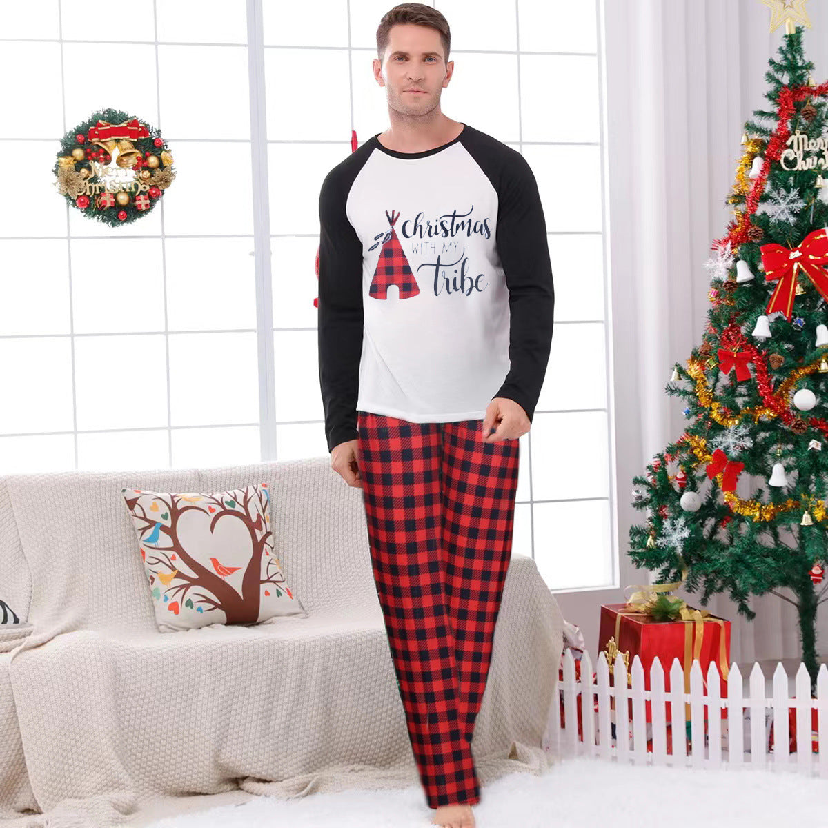 Family Matching Parent-child Casual English Alphabet Christmas Pajamas