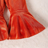 Halloween Pumpkin Letter Long Sleeve Velvet 2 Pcs Set