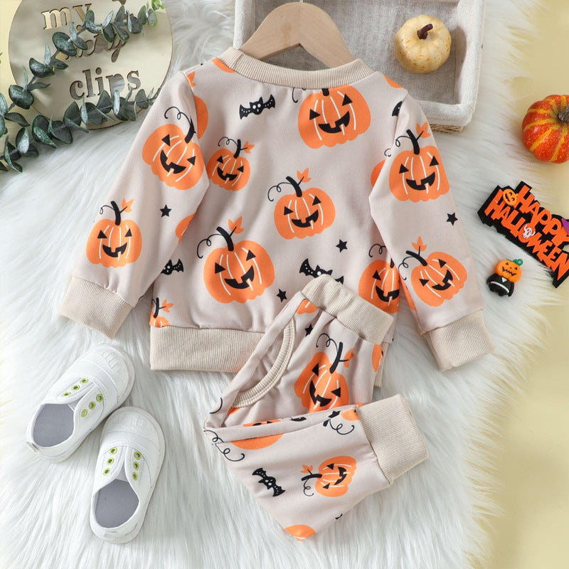 Halloween Leisure Kid Baby Boy Long-sleeved Suit 2 Pcs Sets