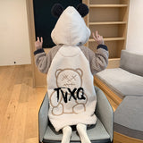 Kid Boy Pajamas Thickened Warm Flannel Coral Fleece Winter Pajamas