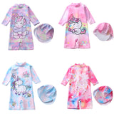 Kid Baby Girl Surfing Suits Long Sleeved Sun Protection Swimsuits