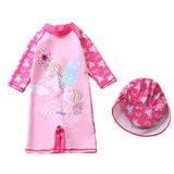 Kid Baby Girl Surfing Suits Long Sleeved Sun Protection Swimsuits