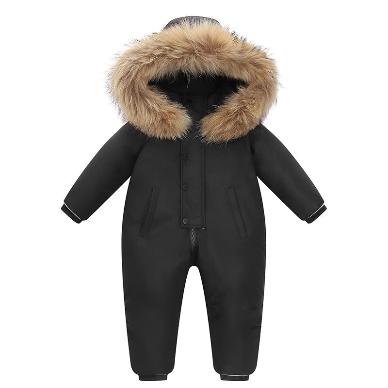 Baby One-piece Down Infant Jumpsuit Thickened Rompers