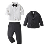 Kid Baby Boy British Spring Suit 3pcs Set