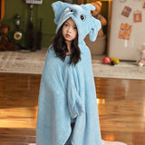 Kid Girl Autumn Winter Bathrobe Flannel Gown Nightwear Pajamas