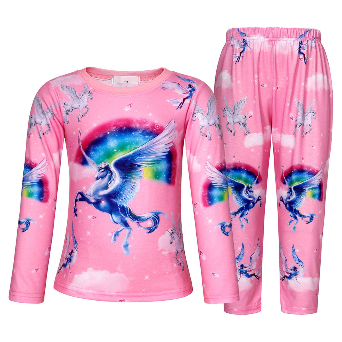 Kid Baby Boy Girl Spring Autumn Unicorn Cute Cartoon Print Loungewear Pajamas