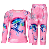 Kid Baby Boy Girl Spring Autumn Unicorn Cute Cartoon Print Loungewear Pajamas