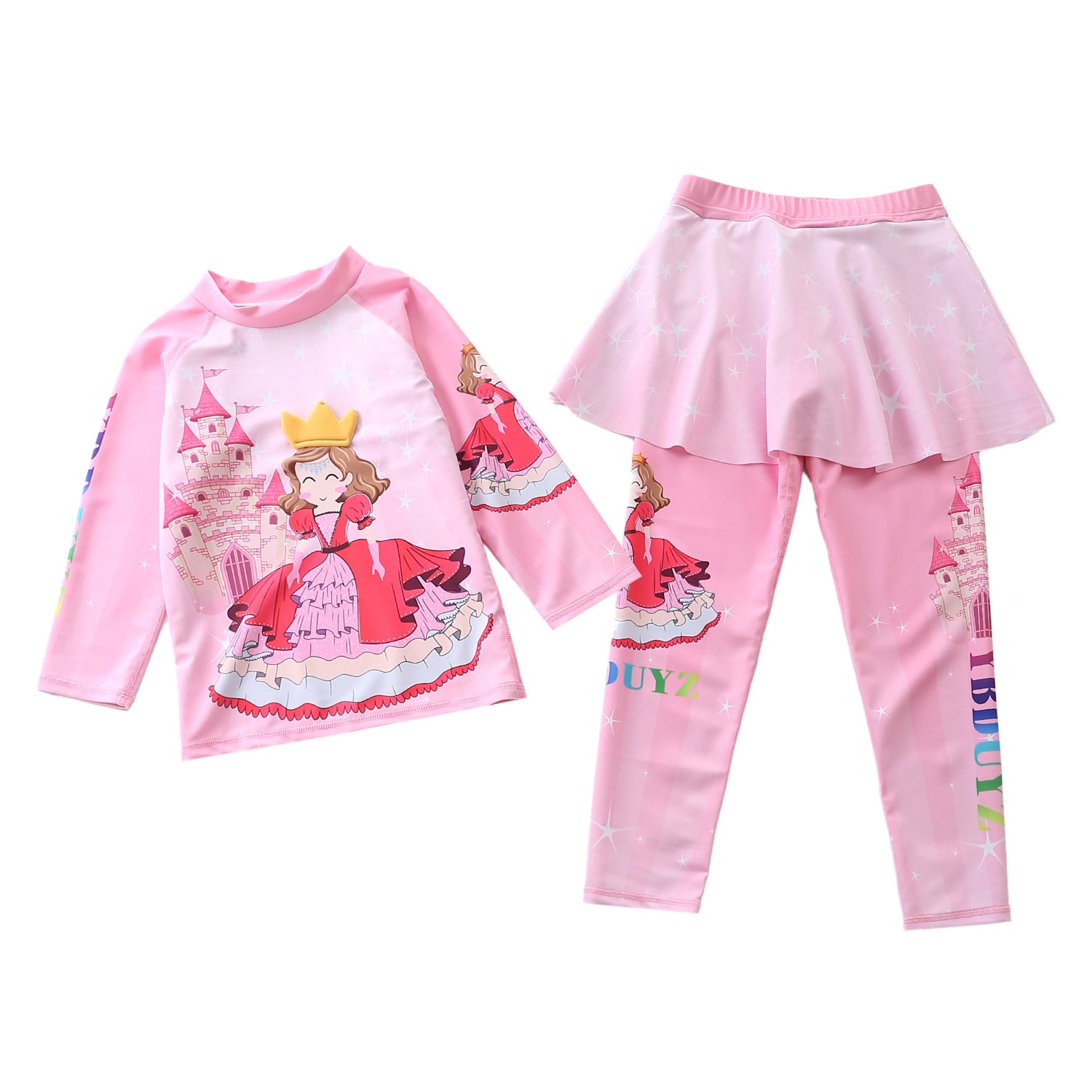 Kid Girl Split Long Sleeved Beach Sun Proof Swimsuit