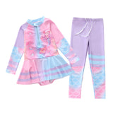 Kid Girls One-piece Long Conservative Swimsuit