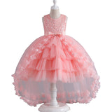 Kid Girl Princess Sleeveless Puffy Flower Wedding Performance Dresses