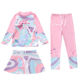 Kid Girl Split Sun Protection Long Sleeved Swimsuit