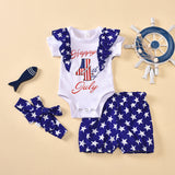 Baby Girl Stars Independence Day Shorts Set