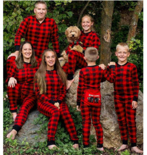 Family Matching Plaid Homewear Parent-child Pajamas