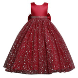 Kid Girl Flower Starry Sky Tutu Birthday Party Piano Performance Dresses