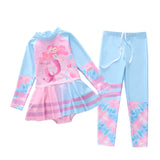 Kid Girls One-piece Long Conservative Swimsuit