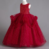 Kid Girl Wedding Flower Princess Piano Performance Dress