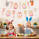 Easter Party Cartoon Rabbit Flags Holiday Decorative Banner