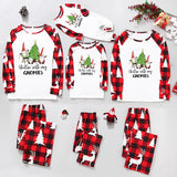 Family Matching Home Suit Christmas Plaid Patchwork Printed Pajamas