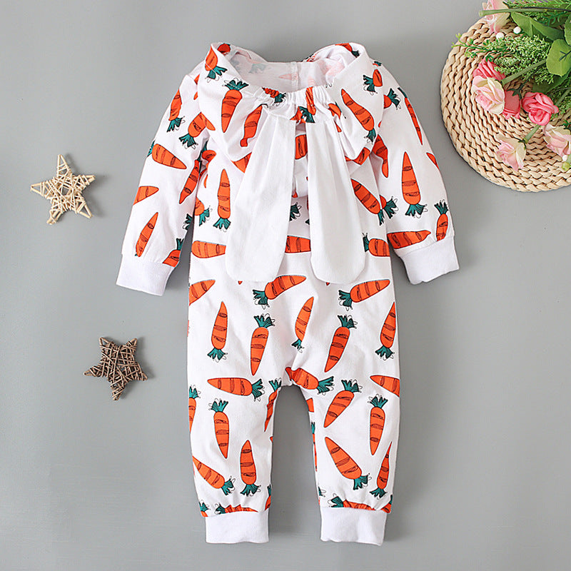 Baby Boys Girl Spring Autumn Cartoon Long Sleeve Bodysuits Rompers