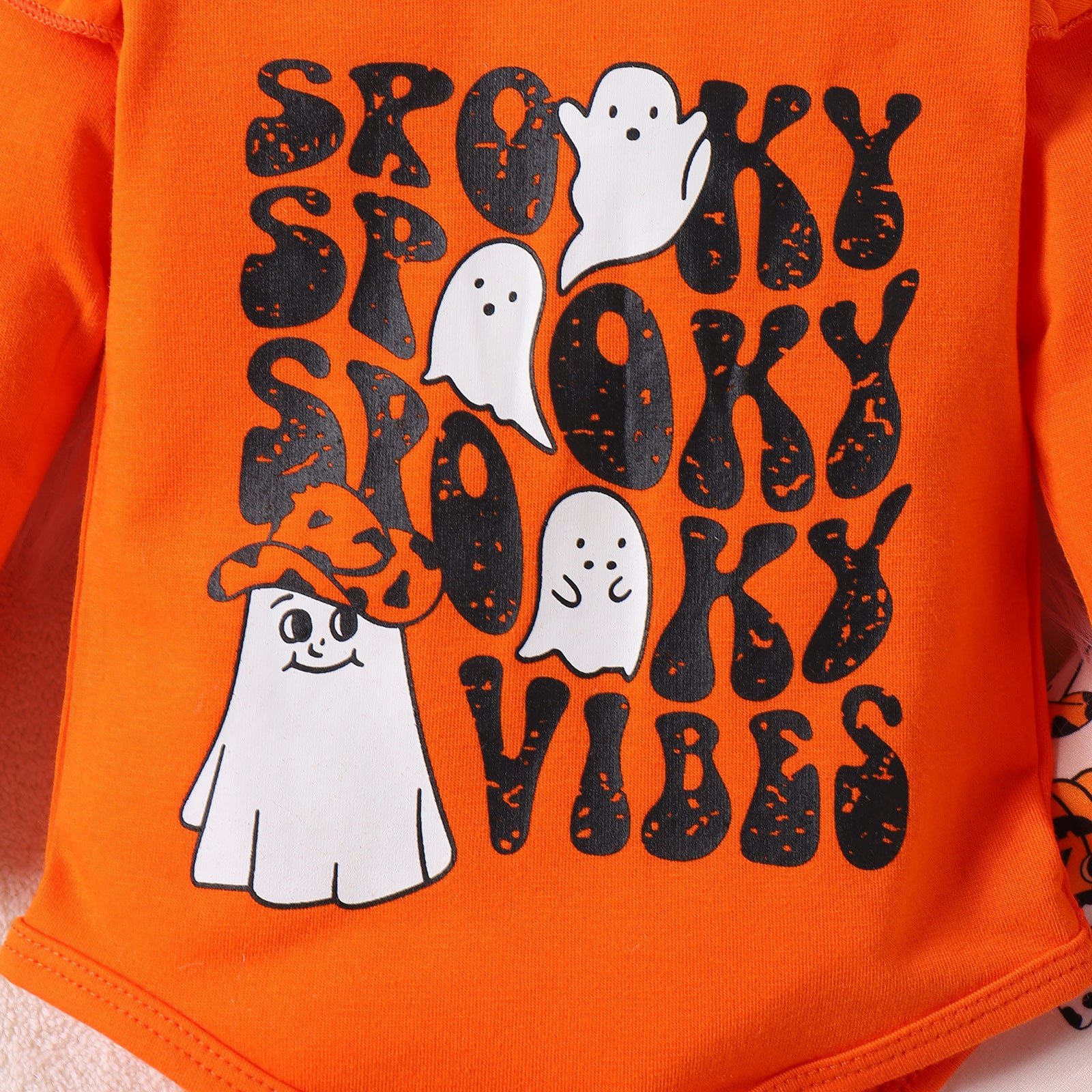 Baby Girls Halloween Printed Letter Pumpkin 2 Pcs Sets