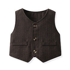 Kid Boy Long-sleeved Cotton Suspenders Korean 3 Pcs Sets