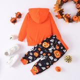 Halloween Kid Baby Boy Pumpkin Smiling Face Printed 2 Pcs Sets