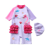 Baby Girl One-piece Flamingos Swimsuits
