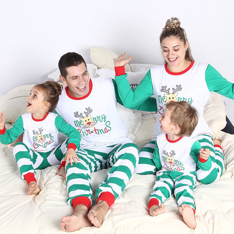 Family Matching Christmas Printed Cartoon Pajamas