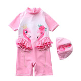 Baby Girl One-piece Flamingos Swimsuits