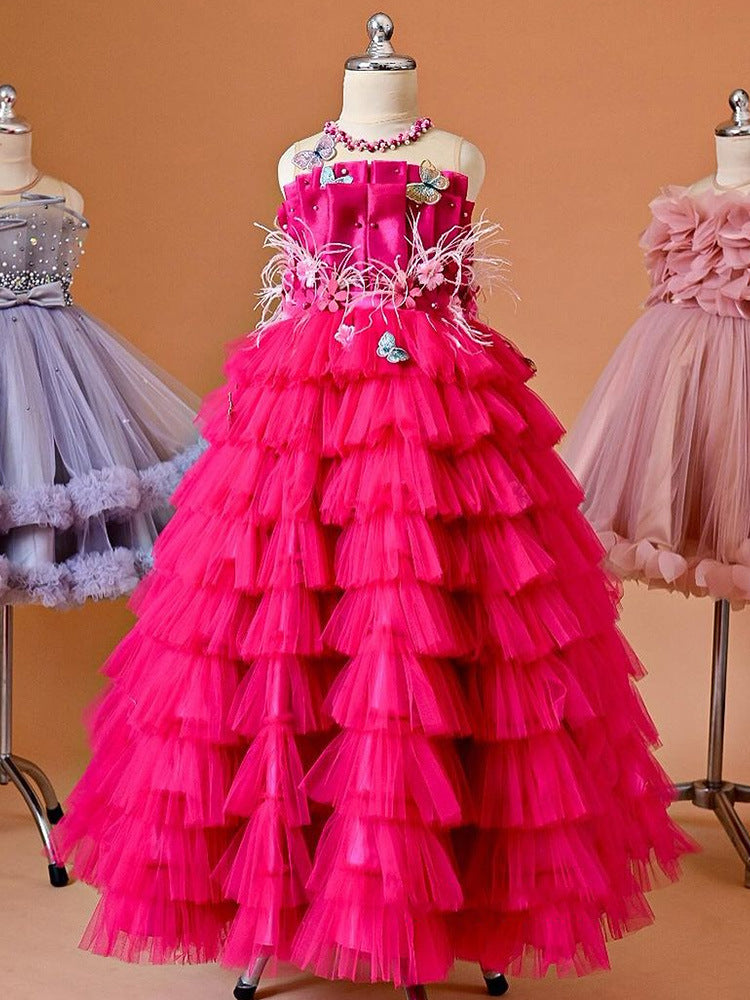 Kid Girl Flower Princess Cross-border Performance Dress