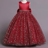 Kid Girl Flower Starry Sky Tutu Birthday Party Piano Performance Dresses