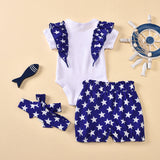 Baby Girl Stars Independence Day Shorts Set