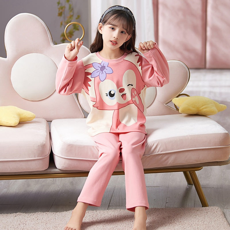 Kid Baby Girl Cotton Thin Parent-child Homewear Pajamas